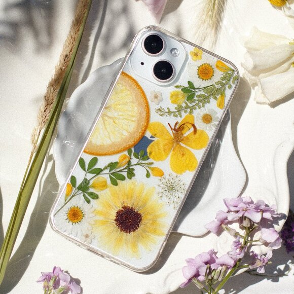 Yellow Flower iphone 15 pro max 14 13 phone case cover Samsung s24 ultra s23 her - Picture 1 of 6